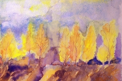 Sunlit Aspens